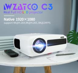 WZATCO-C3S Projetor LED, Full HD 1080P, tela grande de 300 ", Wi-Fi, Home Theater, Smart Video Beamer, Android 9.0, venda quente - Image 2