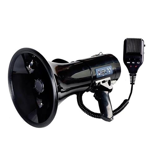 Megafone portátil com controle de volume e correia, 50 W Power Megafone Speaker, Bullhorn voz e sirene modos de alarme, novo - Image 1