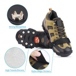 11 studs anti-skid crampons para escalada neve gelo sapatos picos de gelo apertos de gelo grampos inverno pesca ao ar livre anti deslizamento capas para sapatos - Image 4