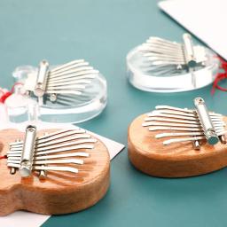 8 teclas mini kalimba polegar piano dedo teclado pingente criativo caixa de madeira mogno musical bom instrumento musical 5 estilos - Image 5
