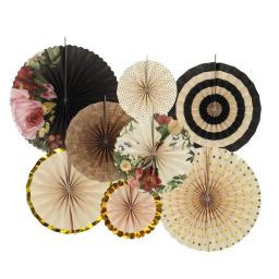Papel de seda vintage com impressão chinesa, 8 espaços, pendurado em leques, flores, artesanato para festa de aniversário, casamento, chá de bebê, decoração - Image 1