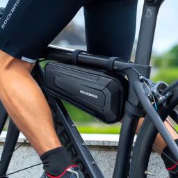 Rockbros saco de bicicleta duplo zíper casca dura frente tubo quadro à prova dbig água grande capacidade ciclismo pacote mtb bicicleta estrada acessórios - Image 6