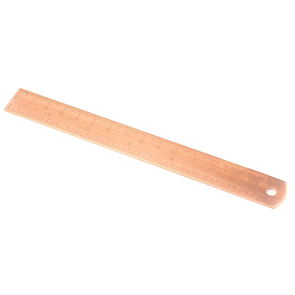 Régua reta de medição de ouro rosa de latão de 15cm para ferramentas de desenho de pintura de metal para papelaria escolar - Image 1