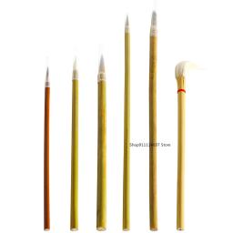 6 pçs/set Cerâmica Caneta de Escrita Escova de Bambu Escova de Pintura Pintado Gancho Cinzas Varrendo Escova Hidratante Cerâmica Ferramenta de Argila do Polímero - Image 5
