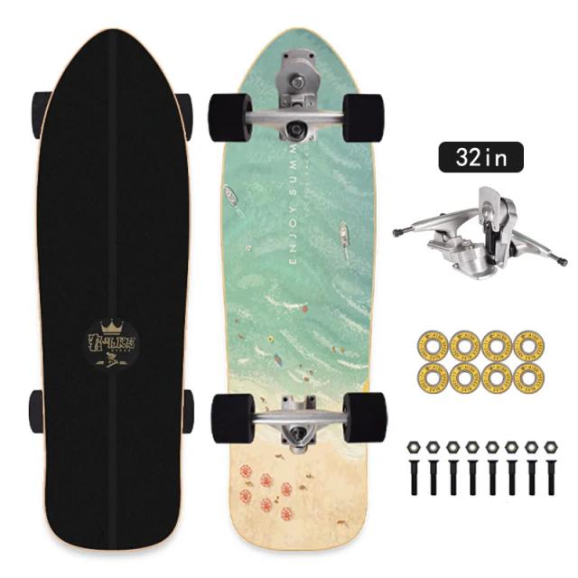 Prancha de Surf Versátil de 32" para Surf, Land Surf e Skate, Ideal para Fish Boards e Longboards com Direção Dupla S7 P7