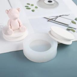 Molde redondo base de silicone, bandeja dupla, castiçal, suporte de velas, artesanato, moldes de bandeja de gesso - Image 3