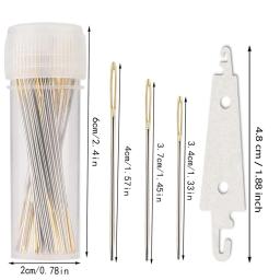 Agulhas de Costura à Mão com Metal Threader, Ferramentas De Costura, Ponto Cruz, Olho Grande, D & D, 30pcs, 2pcs - Image 3