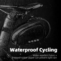 ROCKBROS-Bolsa para selim de bicicleta à prova de chuva e choque, suporte para assento com traseira reflexiva, alta capacidade, para mountain bike, MTP, acessório - Image 5