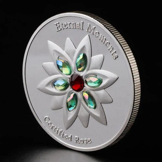Moeda Comemorativa com Diamante Rosa: Uma Edição Limitada para Propostas de Casamento e Momentos Eternos de Amor