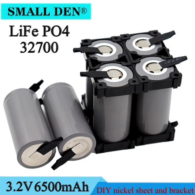 Nova bateria lifepo4 3.2v 32700 6500mah 35a descarga contínua máxima 55a bateria de alta potência + folha de níquel diy e suporte