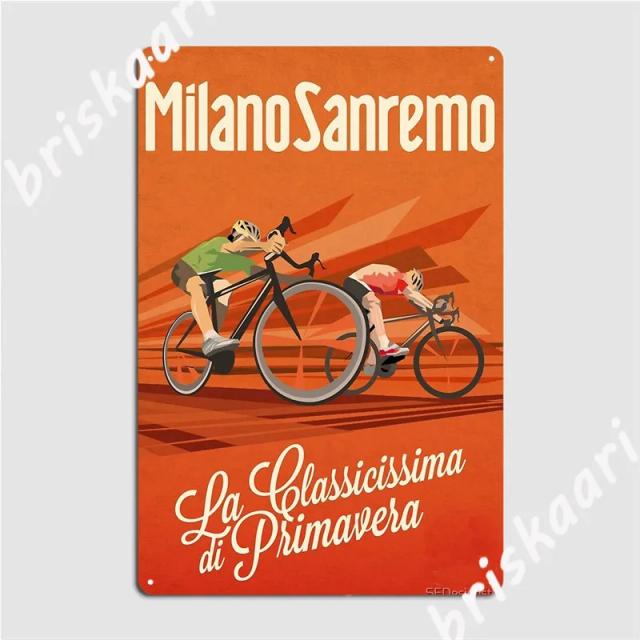 Placa de Parede Metal Vintage de Ciclismo Retro para Clube, Bar e Festas