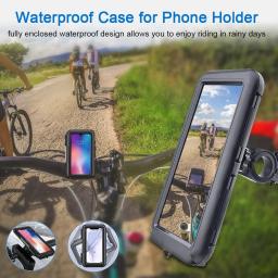 Suporte do telefone da bicicleta à prova dwaterproof água tela sensível ao toque universal motocicleta guiador montar saco caso scooter celular suporte - Image 3