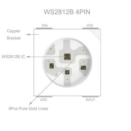 Fita LED Smart RGB, Luz endereçável individualmente, Preto e branco, Cor mágica PCB, IP30, 65, 67, DC 5V, WS2812B, WS2812 - Image 3