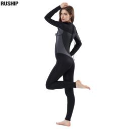 Roupa de mergulho feminina de neoprene, macacão de neoprene preto elástico 2mm, roupa de mergulho, traje de banho longo, peça única, forte, quente, surf, praia - Image 4