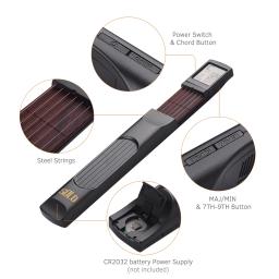 Pocket Guitar Chord Trainer, Folk Guitar Practice Tools, 6 trais com acordes rotativos, tela de gráfico para iniciantes - Image 5
