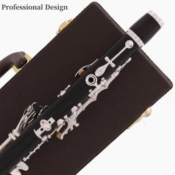 Clarinete profissional de madeira efeito, 18 chaves, clarinete, banhado a prata, e, tom doce - Image 6