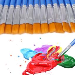 Conjunto de pincéis planos, conjunto de pincéis pequenos a granel para pintura detalhada artesanal em aquarela com 10 peças - Image 3