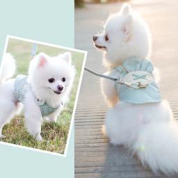 Colete de malha respirável para cachorro, coleira fofa com cinta peitoral para caminhada corrida para cães e chihuahua de pomerania - Image 2