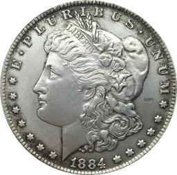 Estados unidos da américa 1884 cc morgan um dólar eua moeda liberdade cupronickel prata chapeado em deus confiamos cópia moeda - Image 4