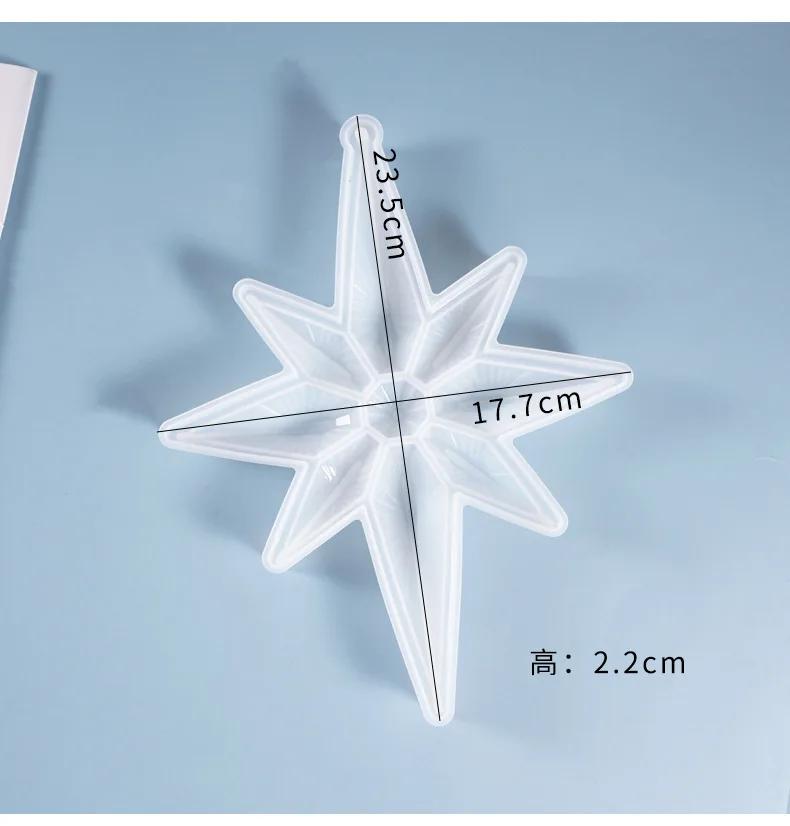 Série de natal faça você mesmo molde epóxi de cristal pingente de flocos de nece molde de silicone forma de pingente estrela lanterna diamante estrela - Image 1