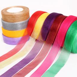 Fita de organza jardas, fita para decoração de festa de casamento, embalagem de presente, fitas de seda de natal, tecido de renda, faça você mesmo, costura artesanal - Image 6