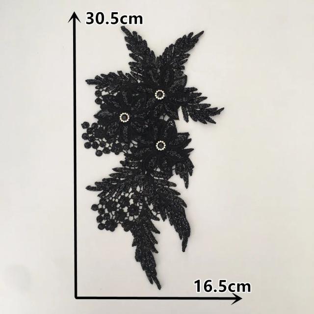 Transforme seu Vestido com Acessórios em 3D: Gola de Renda com Strass e Bordado em Tecido de Renda para Costura Criativa