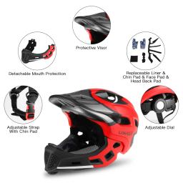Lixada 14 aberturas rosto cheio capacete crianças destacável capacetes ciclismo esportes ao ar livre capacete de segurança para crianças skateboarding rolo - Image 2