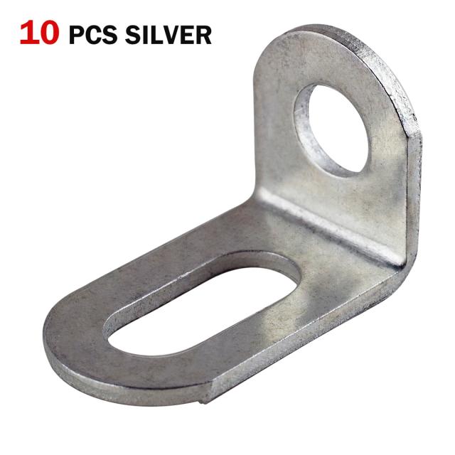 Suporte Ajustável em L de Metal para Prateleiras - Conjunto com 10 Peças, Ideal para Conexões e Estantes