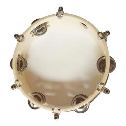 Tambor de mão com dupla linha jingles tamborim handbell, instrumento de percussão para crianças e adultos, 8 in, 10 in - Image 6