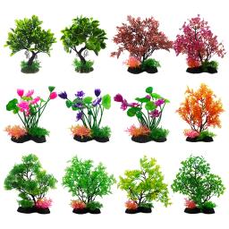 Enfeites de plantas aquáticas artificiais de 20-25cm de altura, para aquário, tanque de peixes, grama verde, flor, erva, decoração de paisagem - Image 1