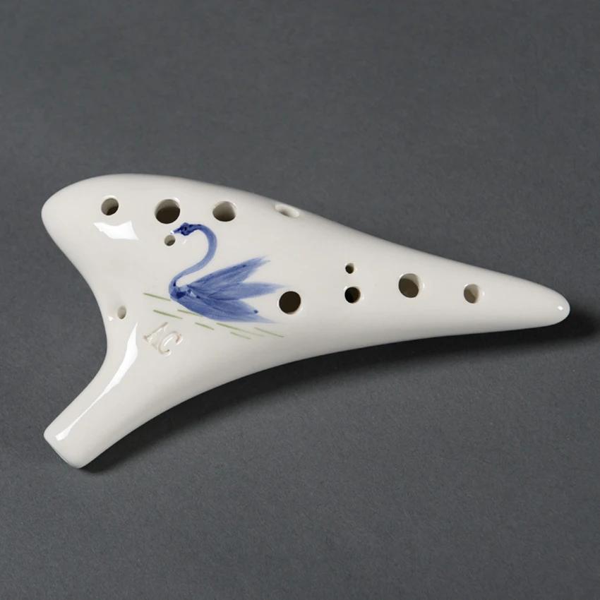 Ocarina de cerâmica para instrumentos musicais, clássica, 12 orifícios, em cerâmica, alto c, flauta de ocarina pintada - Image 1