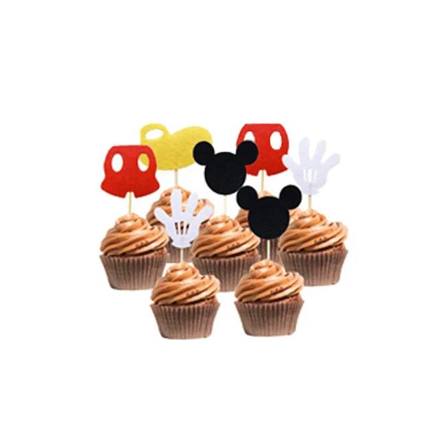 Kit de decoração para comemoração de festas de aniversário com tecido não-tecido, mickey, disney, artigos de festa para feriados - Image 1