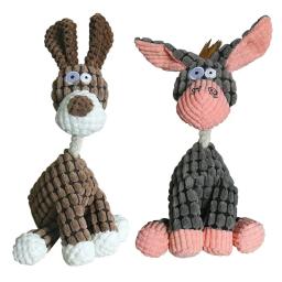 Brinquedo do animal de estimação divertido forma de burro corduroy mastigar brinquedo para cães filhote de cachorro squeaker squeaky osso de pelúcia molar brinquedo do cão de treinamento do animal de estimação acessóri - Image 1