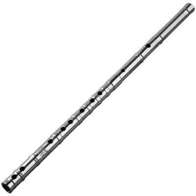 Flauta Profissional de Titânio com 2 Seções de Metal e 8 Furos para Sopro Clássico