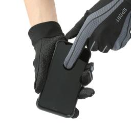 Luvas esportivas de seda de gelo para homens e mulheres, luva ao ar livre, ginásio quente, dedo inteiro, outono, primavera - Image 5