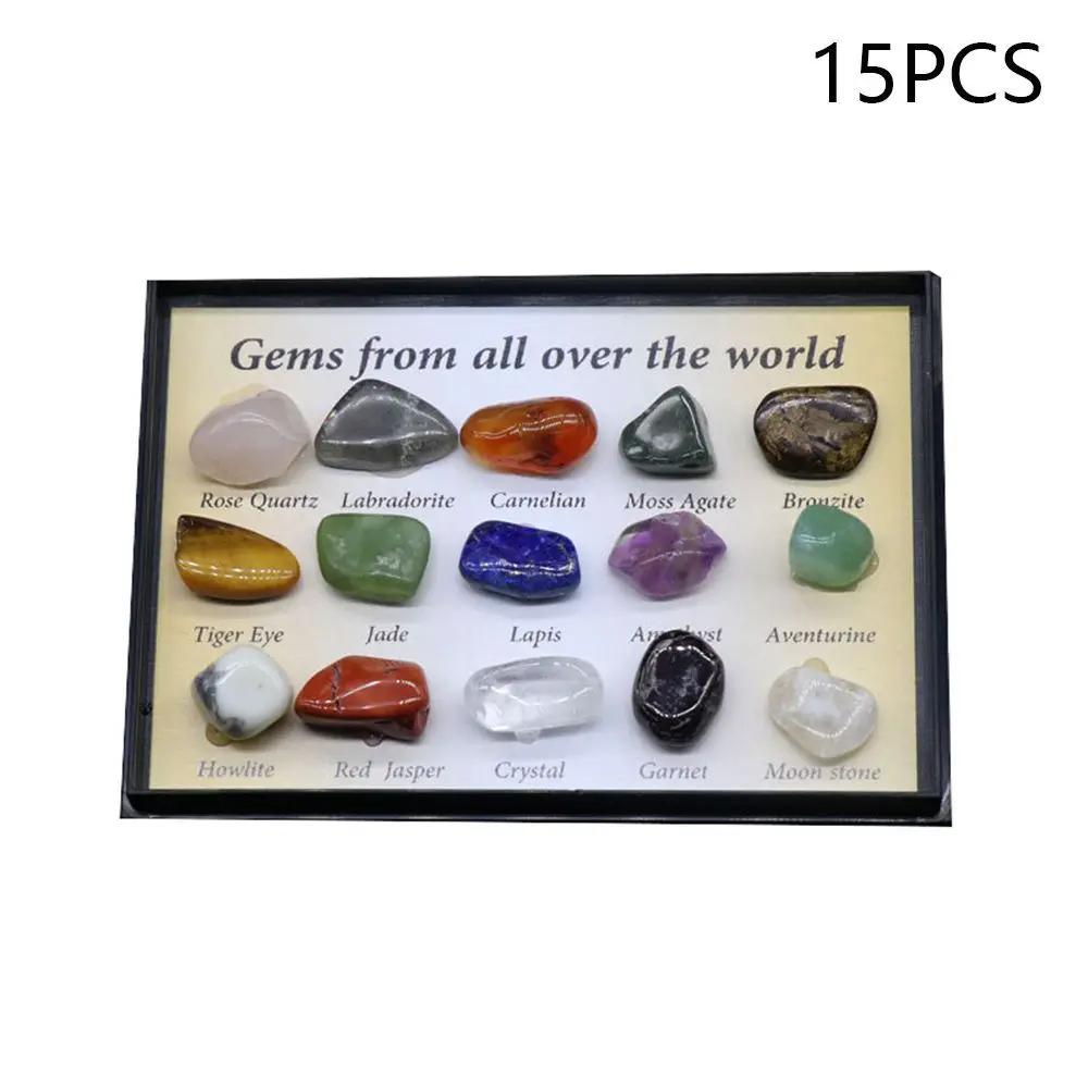Minerais do mundo de quartzo, cristal, pedras preciosas naturais raw, para presente, 8, 12 ou 15 peças, 1 caixa - Image 1