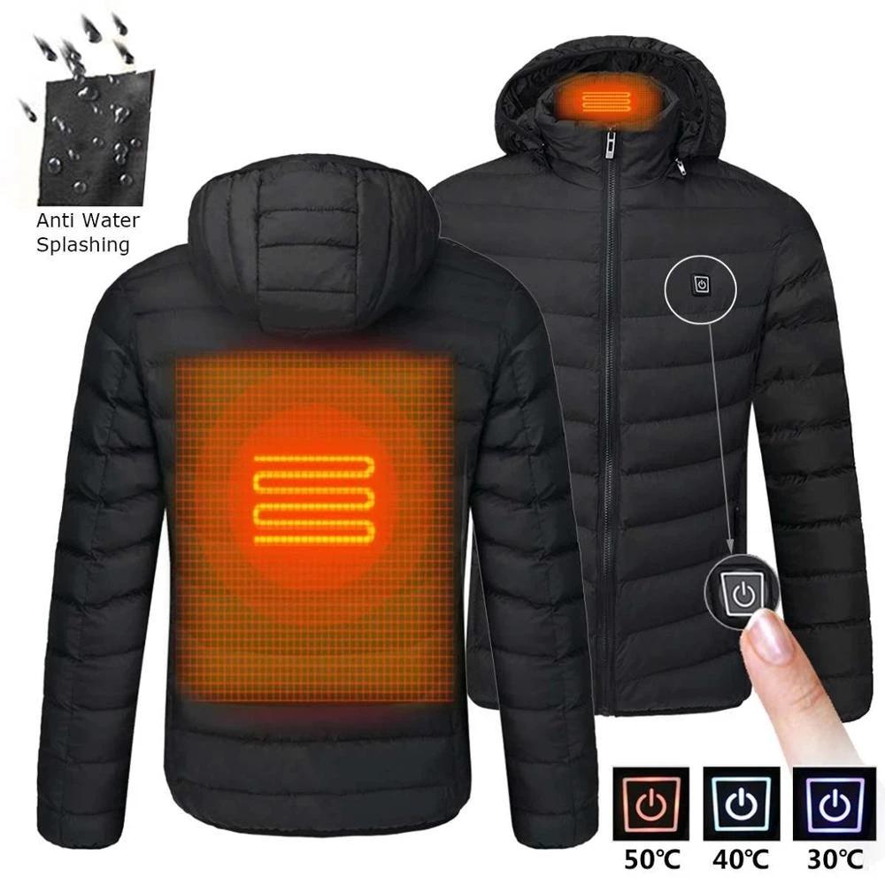 Homens jaqueta aquecida usb inverno ao ar livre aquecimento elétrico masculino bobojaco quente sprots casaco térmico roupas aquecíveis parka masculino - Image 1