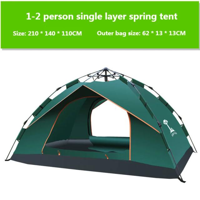 Barraca de Acampamento Automática Baasha para 3-4 Pessoas, Tenda de Escalada Portátil com Duas Camadas e Resistente a Tempestades