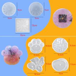 Molde de resina epóxi para relógio de silicone de 7 formas, faça você mesmo, molde grande de 15 cm com acessórios de artesanato para artesanato e decoração de casa - Image 2