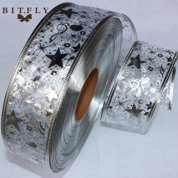 2 jarda organza bling fita grinalda flores presente de natal capina fio afiado artes artesanato costura casamento decoração de natal - Image 4