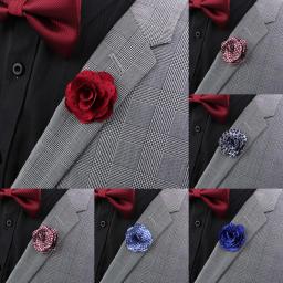 25 cores broches masculinos feitos à mão tecido floral lapela pino moda boutonniere dot pétala vara festa de casamento melhor homem acessórios - Image 2