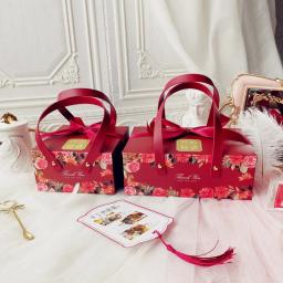 Presentes de casamento para convidados, caixas e embalagens de bolo, caixa de flores com decoração portátil de casamento, lembranças de festa, caixa de presente, embalagem - Image 2