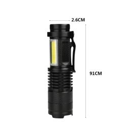 Impermeável USB Lanterna LED Recarregável, Mini Telescópica Lanterna de Acampamento, Zoomable Focus Torch Light, 120LM, 3W, T6 COB - Image 6