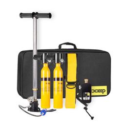 Mini Mergulho De Oxigênio Cilindro Conjunto, Respirador Tanque De Ar, Bomba De Mão, Snorkeling Respiração, Equipamento De Mergulho, 0.5L, Amarelo, Novo - Image 1