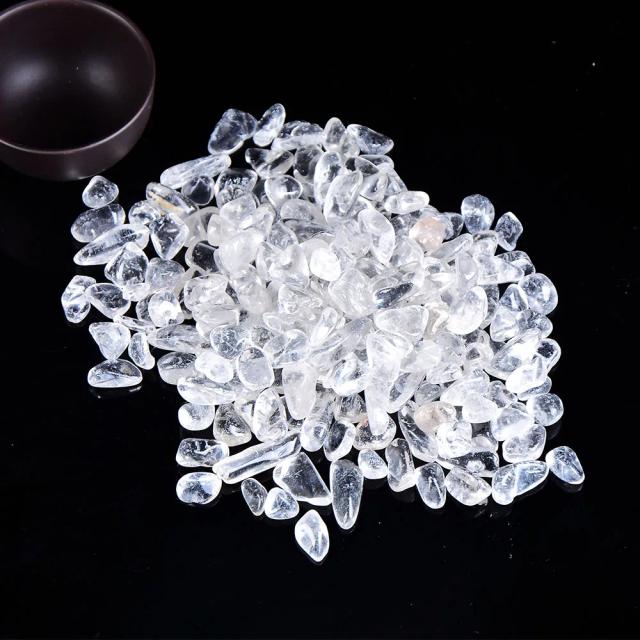 Cascalho de Cristal Natural - Quartzo Claro Colorido para Decoração de Casa e Aquário, 100g de Pedra de Energia para Cura Mineral