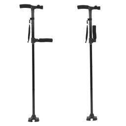 Bastão telescópico dobrável com luz LED, Dobrável Trusty Walking Cane para os pais mais velhos, Camping, Caminhadas, Trekking Stick - Image 3