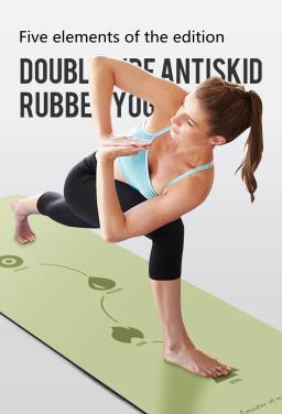 Lezyan-PU Tapete de Yoga de Borracha Natural para Homens e Mulheres, Antiderrapante, Absorvente de Suor, Espessamento, Alargamento, Pilates, Fitness, Exercício, 5mm - Image 3