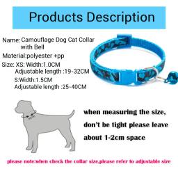 Camuflagem gato colar com sino cão de estimação colar gatos collier chats perro suprimentos para pequeno médio kittin chihuahua rosa azul - Image 6