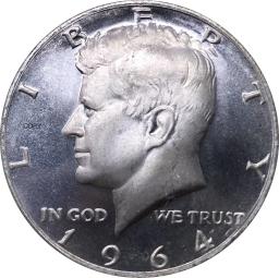 Moedas de cópia prateadas, Estados Unidos 1964 D Coin, America Liberty 1, Half Dollar, EUA Metal, China Casting, Cupronickel, 1, 2 - Image 1
