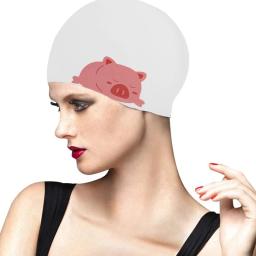 Touca de natação de borracha de silicone, gorro de cabelo longo impermeável com desenho para esportes aquáticos, acessórios de natação para meninos, crianças, homens e mulheres, unissex - Image 6